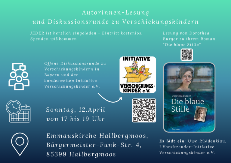 Die Blaue Stille – Roman – Buchlesung in Hallbergmoos am 12.4.26